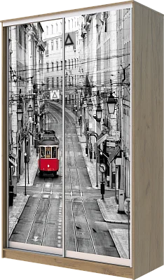 картинка Шкаф-купе 2-х дверный с фотопечатью Лондон, трамвай 2300 1362 420 от магазина КУПИ КУПЕ